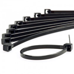 370MM X 7.6MM CABLE TIE BLACK (100)